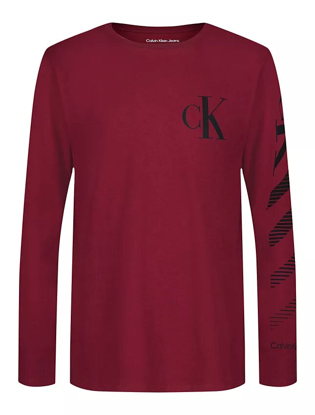 Boys Monogram Gradient Stripe Long Sleeve Tee Boys Monogram Gradient Stripe Long Sleeve Tee