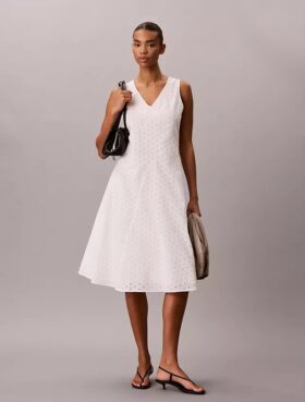 Broderie Midi Dress