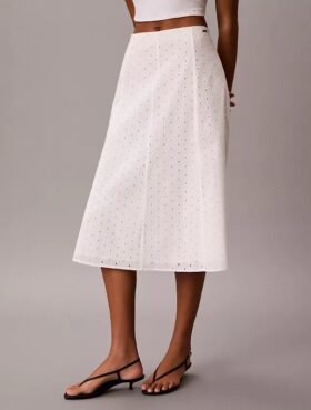 Broderie Midi Skirt