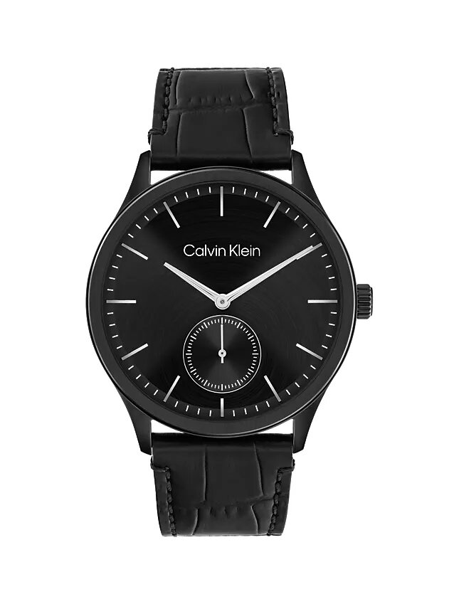 Brushed Dial Leather Strap Watch Brushed Dial Leather Strap Watch