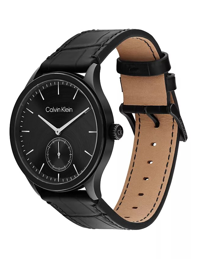 Brushed Dial Leather Strap Watch Brushed Dial Leather Strap Watch