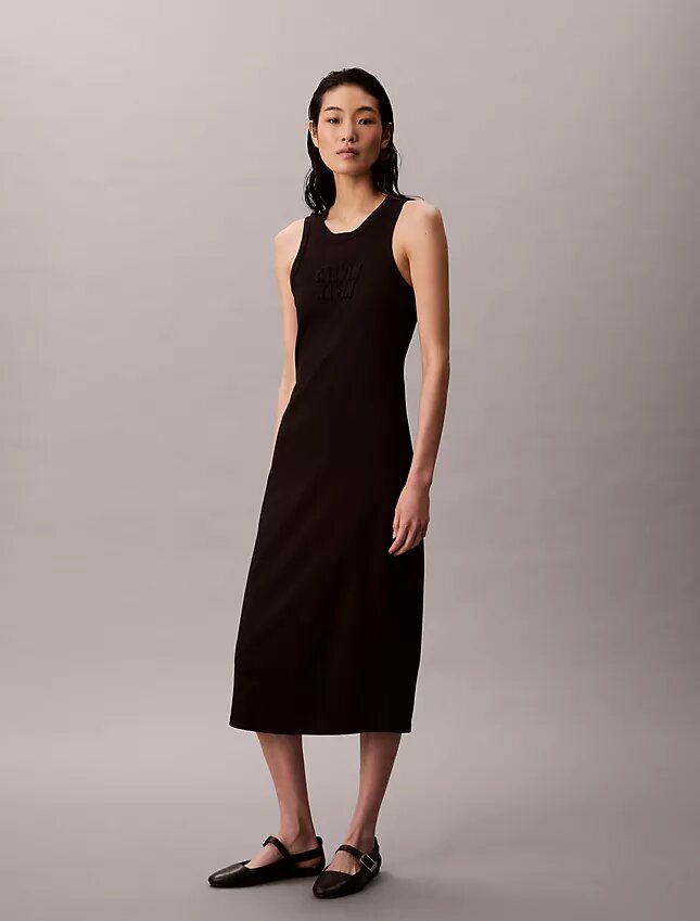 Calvin Klein Logo Midi Tank Dress Calvin Klein Logo Midi Tank Dress