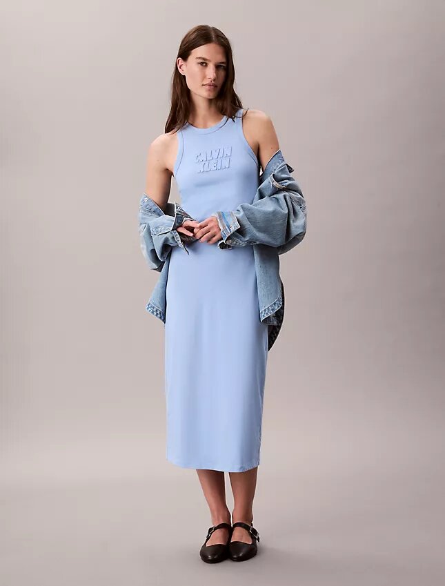 Calvin Klein Logo Midi Tank Dress Calvin Klein Logo Midi Tank Dress