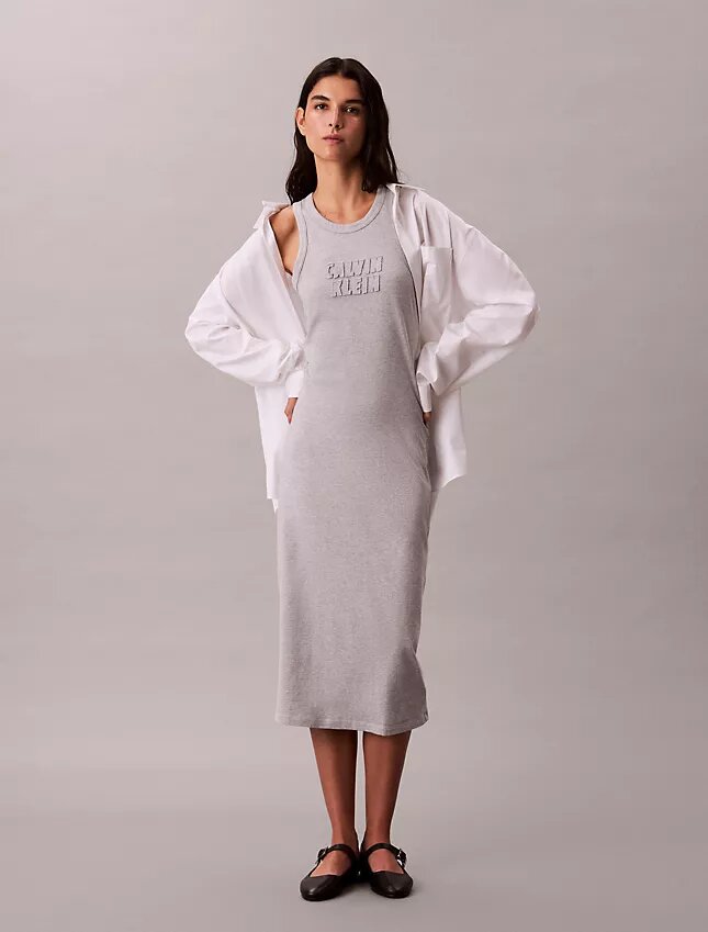 Calvin Klein Logo Midi Tank Dress Calvin Klein Logo Midi Tank Dress