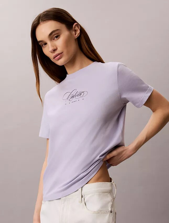 Calvin Script Logo Classic Tee Calvin Script Logo Classic Tee