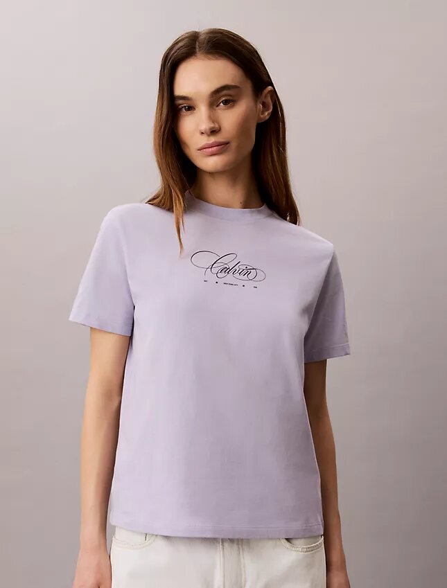 Calvin Script Logo Classic Tee Calvin Script Logo Classic Tee