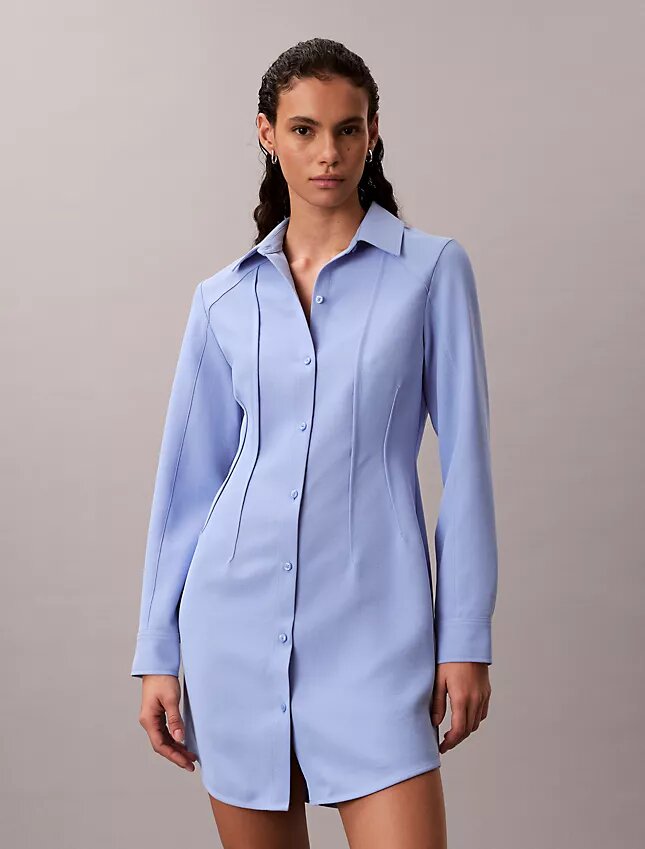 Casual Twill Mini Shirt Dress Casual Twill Mini Shirt Dress