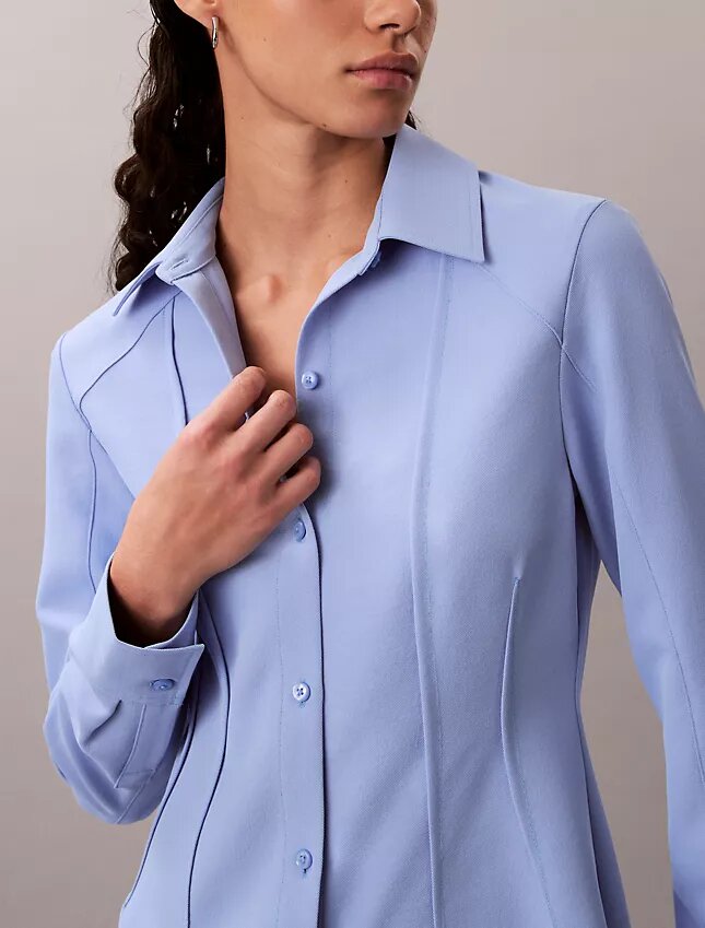 Casual Twill Mini Shirt Dress Casual Twill Mini Shirt Dress