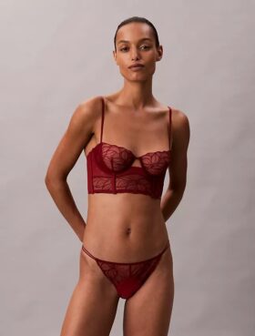 Ck Black Floral Lace Bikini