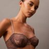 Ck Black Floral Lace Unlined Balconette Bra Ck Black Floral Lace Unlined Balconette Bra
