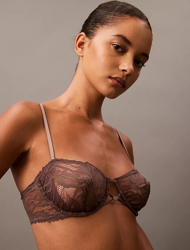 Ck Black Floral Lace Unlined Balconette Bra Ck Black Floral Lace Unlined Balconette Bra