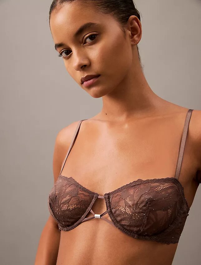 Ck Black Floral Lace Unlined Balconette Bra Ck Black Floral Lace Unlined Balconette Bra