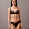 Ck Black Geo Lace Thong