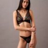 Ck Black Geo Lace Unlined Triangle Bra Ck Black Geo Lace Unlined Triangle Bra