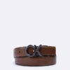 Ck Logo Plaque Reversible Dress Belt