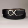 Ck Logo Plaque Reversible Dress Belt