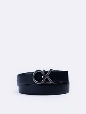 Ck Logo Plaque Reversible Dress Belt