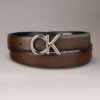 Ck Logo Plaque Reversible Dress Belt