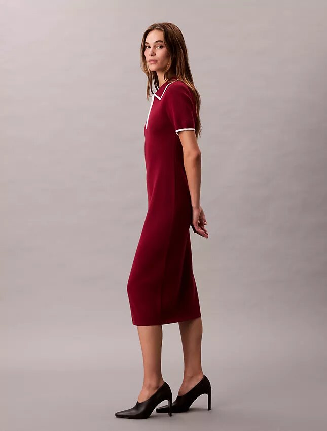 Colorblock Trim Midi Dress Colorblock Trim Midi Dress