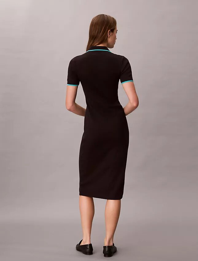 Colorblock Trim Midi Dress Colorblock Trim Midi Dress