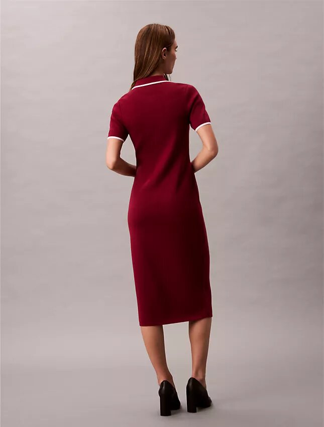 Colorblock Trim Midi Dress Colorblock Trim Midi Dress