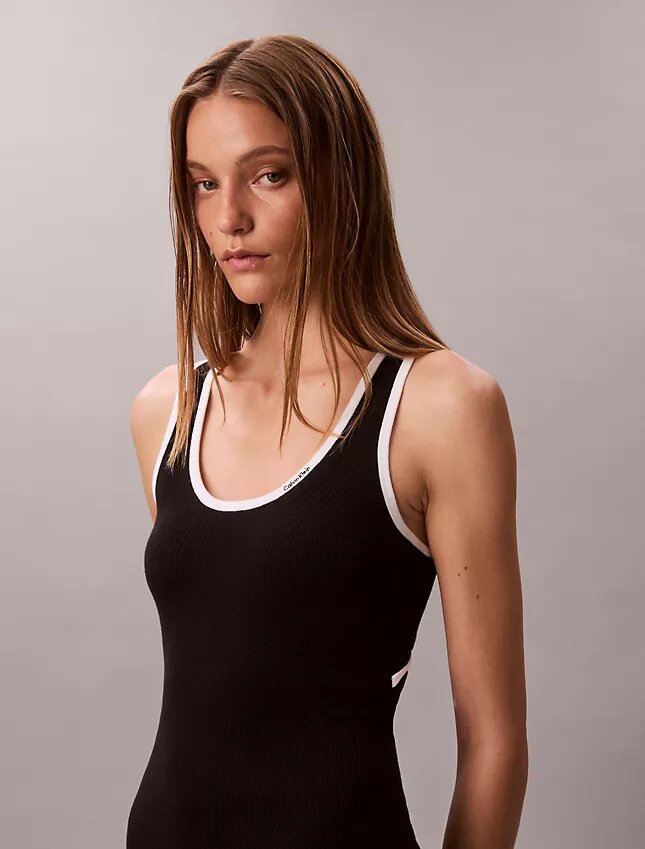 Colorblock Trim Sleeveless Dress Colorblock Trim Sleeveless Dress