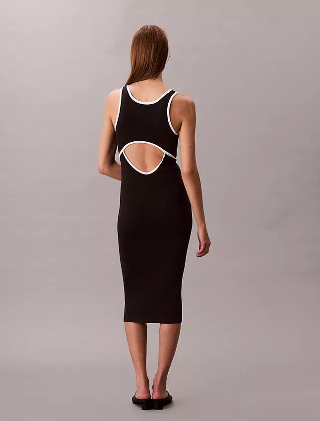 Colorblock Trim Sleeveless Dress Colorblock Trim Sleeveless Dress