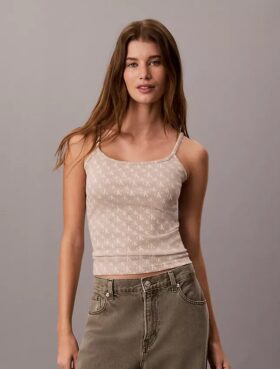 Contour Rib Allover Monogram Tank Top