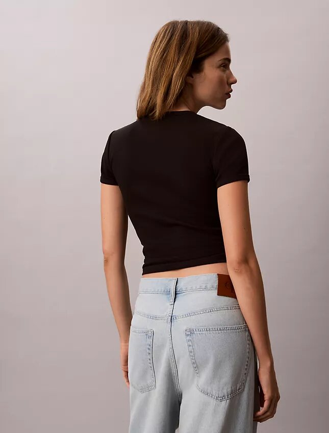 Contour Rib Logo Cropped Tee Contour Rib Logo Cropped Tee