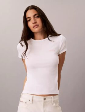 Contour Rib Logo Graphic Slim T-Shirt