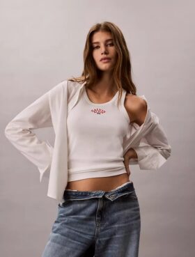 Contour Rib Logo Graphic Tank Top