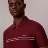 Contrast Piping Quarter Zip Polo Shirt Contrast Piping Quarter Zip Polo Shirt