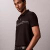 Contrast Piping Quarter Zip Polo Shirt Contrast Piping Quarter Zip Polo Shirt