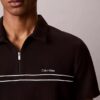 Contrast Piping Quarter Zip Polo Shirt Contrast Piping Quarter Zip Polo Shirt