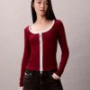 Contrast Trim Rib Cardigan Contrast Trim Rib Cardigan