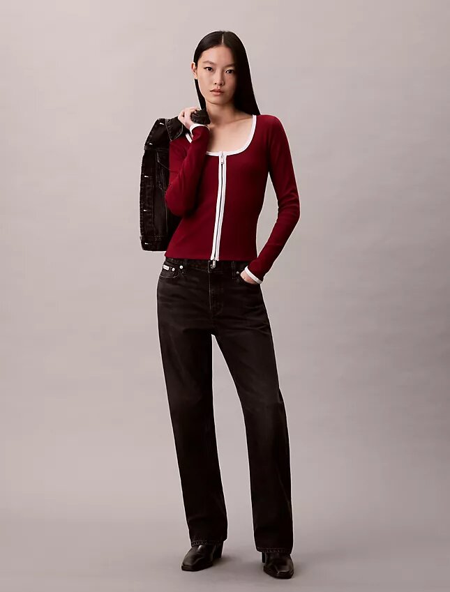 Contrast Trim Rib Cardigan Contrast Trim Rib Cardigan