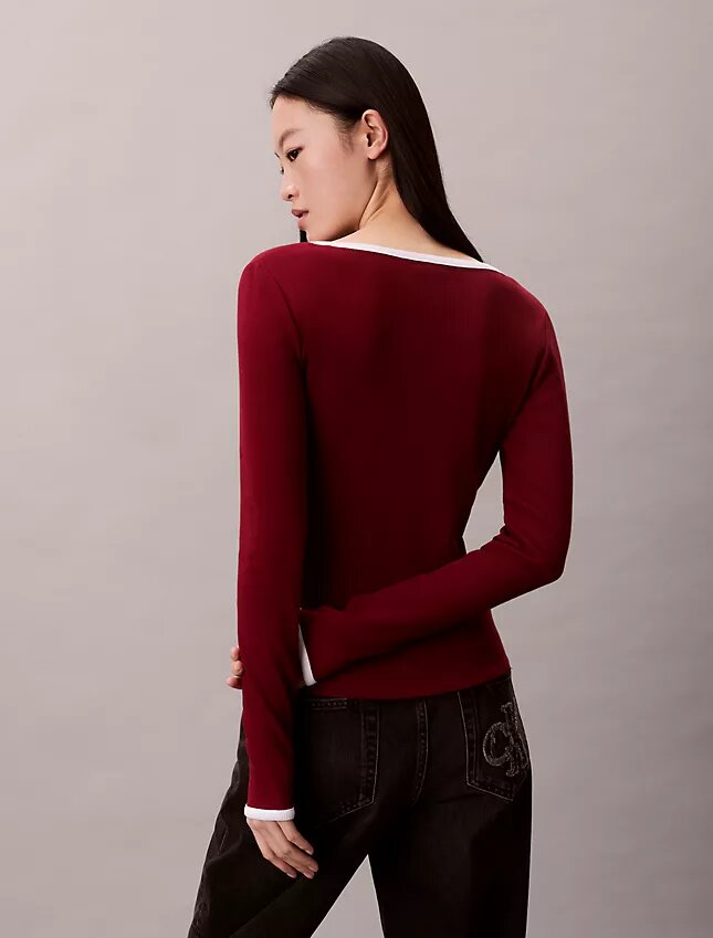 Contrast Trim Rib Cardigan Contrast Trim Rib Cardigan