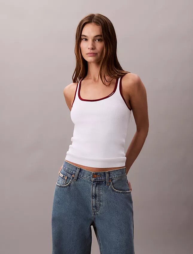 Contrast Trim Rib Tank Top Contrast Trim Rib Tank Top