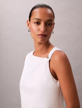 Cotton Asymmetric Drape Sleeveless Top Cotton Asymmetric Drape Sleeveless Top