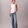 Cotton Asymmetric Drape Sleeveless Top