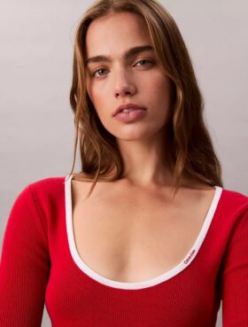 Cotton Blend Classic Scoopneck Sweater