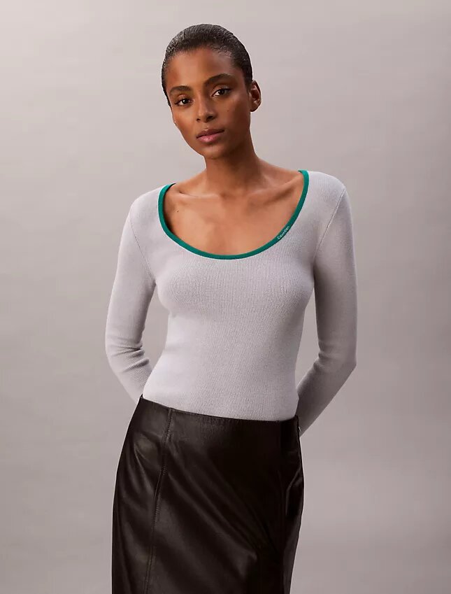 Cotton Blend Classic Scoopneck Sweater Cotton Blend Classic Scoopneck Sweater