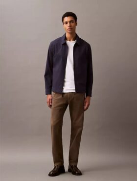 Cotton Blend Classic Zip Shirt Jacket
