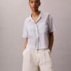 Cotton Blend Relaxed Button-Down Shirt