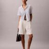 Cotton Blend Relaxed Button-Down Shirt
