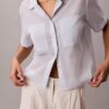 Cotton Blend Relaxed Button-Down Shirt