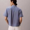 Cotton Blend Relaxed Button-Down Shirt