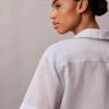 Cotton Blend Relaxed Button-Down Shirt
