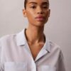 Cotton Blend Relaxed Button-Down Shirt
