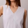 Cotton Blend V-Neck Mini Dress Cotton Blend V-Neck Mini Dress